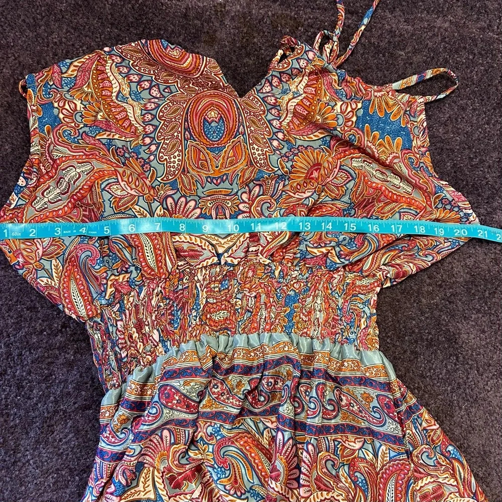 NWT! 100% Silk Sun Dress, Super Flowy, Gorgeous and NWT! Size L, P2P -20” - Picture 6 of 15